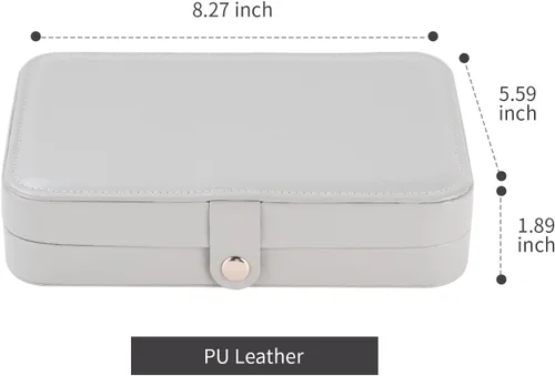 Miniatura 7 de Smileshe Joyero para mujeres y niñas, estuche organizador de viaje pequeño de piel sintética, cajas de almacenamiento portátil para anillos, aretes