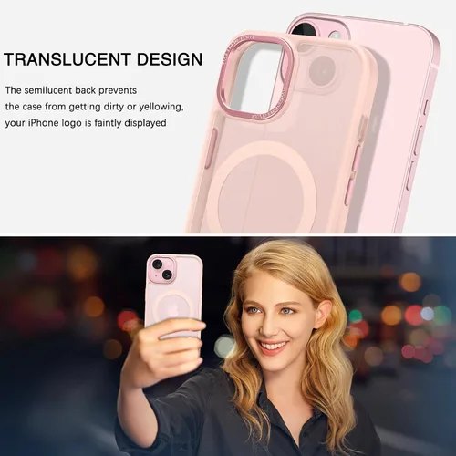 Miniatura 6 de BENTOBEN Funda para iPhone 15, funda para iPhone 15 compatible con MagSafe, funda magnética mate translúcida a prueba de golpes para mujeres