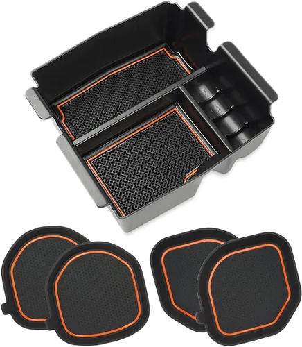 Miniatura 10 de Auovo - Insertos para portavasos de auto, tapetes para vasos, organizador de bandeja para consola central, apto para Wrangler 2018-2023, JL, JLU
