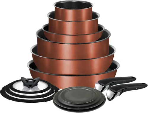 Miniatura 14 de T-fal Ingenio Essentials - Juego de utensilios de cocina con mango desmontable/extraíble de 11 piezas, granito titanio antiadherente, apto para Gris