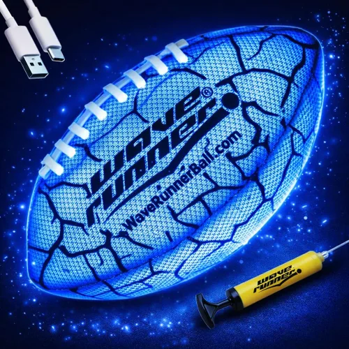 Wave Runner Balón de fútbol LED impermeable que brilla en la oscuridad para niños, adolescentes y adultos - Fútbol iluminado incluye bomba y baterías