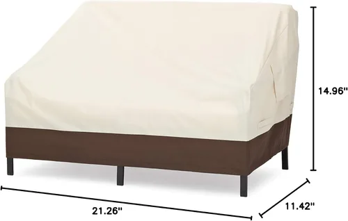 Miniatura 5 de Amazon Basics Fundas para Sofá de Salón Profundo de 2 Plazas, Sofá de Exterior y Muebles de Patio, Impermeables, Anti-UV, Duraderas, Beige/Bronceado