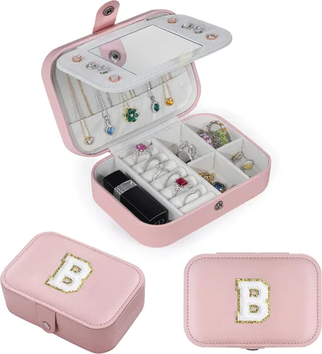 Miniatura 3 de Parima Regalos de moda para niñas adolescentes, organizador de joyas de viaje, parches de letras de chenilla, organizador de anillos, organizador
