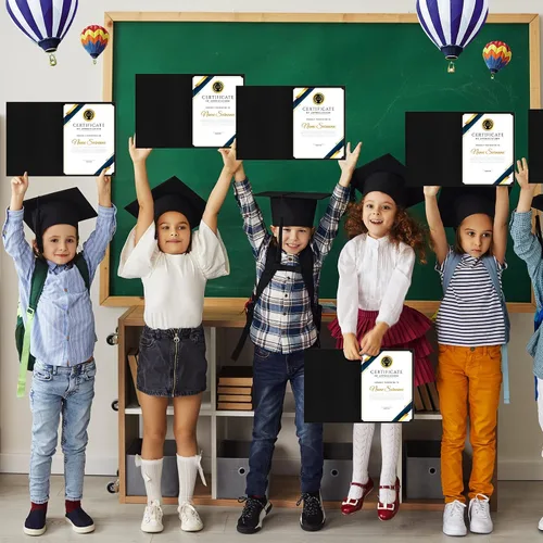 Miniatura 5 de Paquete de 40 soportes negros para certificados de 8.5 x 11 pulgadas, cubiertas para diplomas a granel con borde de lámina dorada para tamaño carta