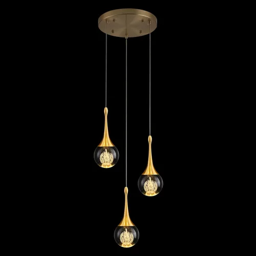 Miniatura 11 de Lámpara colgante LED moderna para isla de cocina, iluminación colgante de techo de cristal de lágrima dorada regulable para comedor, dormitorio