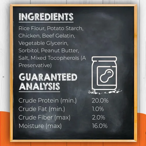 Miniatura 3 de Canine Naturals Masticable de mantequilla de maní, sin cuero crudo y golosinas para perros, hechas de mantequilla de maní real, totalmente natural