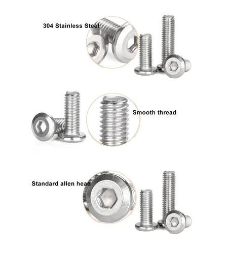 Miniatura 4 de cSeao Tornillos de máquina Allen del casquillo del zócalo de M6 de 32.8 ft m del acero inoxidable 304 para la cama de la tabla de conexión
