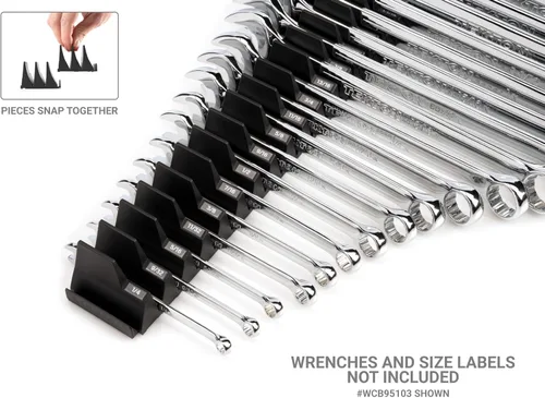 Miniatura 2 de TEKTON Juego de organizador de llaves modulares de 20 herramientas (negro) OTM92120 Fabricado en Estados Unidos