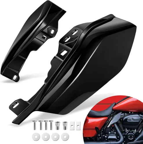 Benlari Deflectores de aire de marco medio con acabado en negro brillante, protectores térmicos, compatibles con Harley Davidson Touring Street