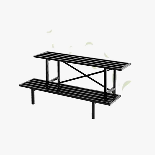 Miniatura 4 de Zhongma Soporte de metal resistente de 2 niveles para plantas para el hogar, interior y exterior, 35.43 pulgadas de largo x 17.5 pulgadas de ancho x