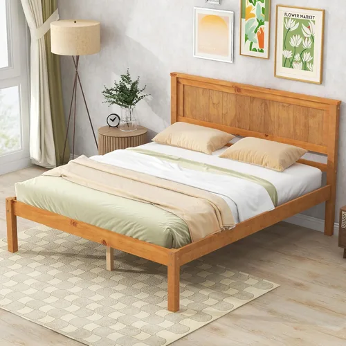 Miniatura 11 de Merax. WF186776 - Marco de madera para cama individual con almacenamiento, cabecero, soporte de listones de madera (espresso)