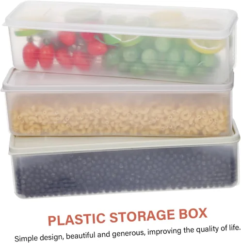 Miniatura 8 de 3 Pcs Transparent Fridge Organizers Food Storage Containers for Fruit Vegetable Bread Cheese Stackable PP Plastic Produce Saver Boxes with Airtight
