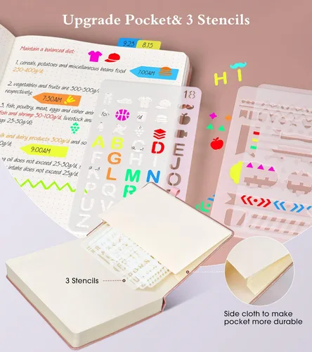Miniatura 5 de Ansopu Cuaderno de puntos, 360 páginas numeradas, cuadrícula de puntos, de 8.5 x 11 pulgadas, papel de punto de 3.53 oz/m², tapa dura gruesa