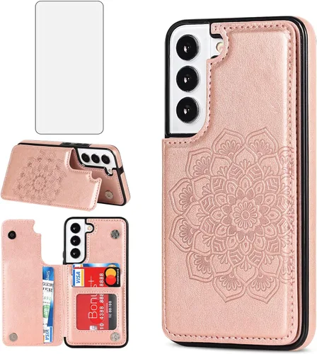 Miniatura 11 de Asuwish Funda compatible con Samsung Galaxy S22 Plus 5G y protector de pantalla de vidrio templado, soporte para tarjeta celular, ranuras