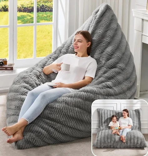 Miniatura 22 de Hobestluk Silla Puf 3 en 1, Sillas Puf Gigantes para Adultos con Cubierta de Burbujas, Cojín de Suelo Convertible con Cubierta Lavable a Máquina