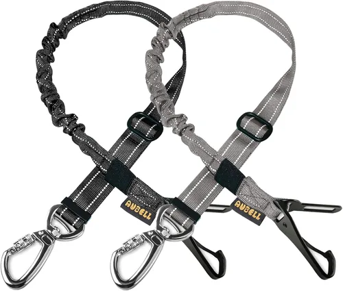 Miniatura 11 de AUBELL Cinturón de seguridad para perro, 3 en 1, ajustable, reflectante, resistente, arnés de perro con gancho de clip, cierre y hebilla, mosquetón