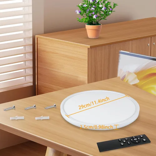 Miniatura 6 de Lámpara de techo de montaje empotrado de 12 pulgadas con control remoto y luces nocturnas, lámpara de techo LED regulable de 2700 K-6500 K, moderna