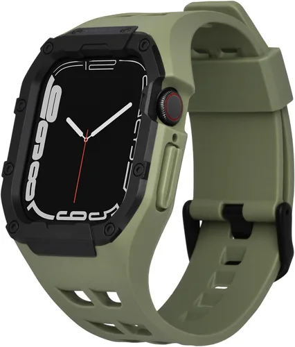 Nereides - Correa de reloj compatible con Apple Watch de 45 y 44 mm, para iWatch Series 9/8/7/6/5/4/SE/SE2, estuche resistente de alta resistencia