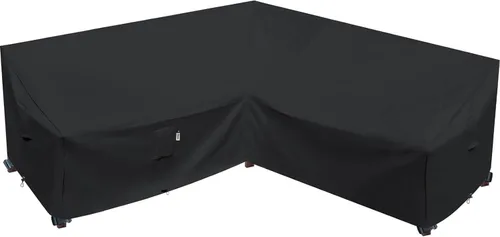 Miniatura 44 de Funda de Sofá Seccional de Servicio Pesado para Exteriores, Fundas Impermeables 600D para Sofá Seccional de Patio, Funda para Muebles de Jardín
