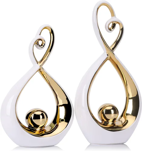 Miniatura 8 de Acento decorativo negro, arte de porcelana de mediados de siglo, decoraciones modernas en negro y dorado, objetos de mesa de comedor, escultura Oro