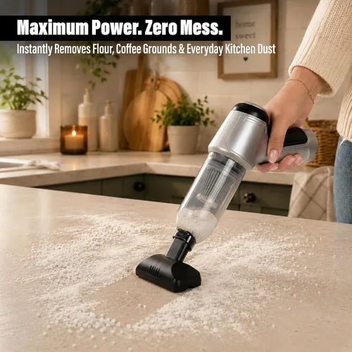 Miniatura 2 de EcoNour Aspiradora de mano inalámbrica 3 en 1 para automóvil, 120 W de potencia, 12,000 Pa de alta succión, baterías recargables duales, eliminador