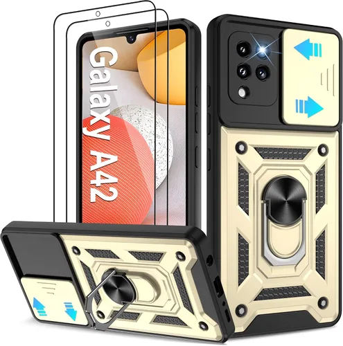 Miniatura 22 de ATUMP Funda para T-Mobile Revvl V Plus 5G con protector de pantalla HD con cubierta de cámara deslizante, soporte de anillo de rotación de 360° Negro