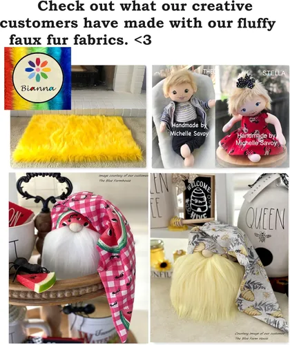 Miniatura 5 de Bianna Creations Cuadrados de tela de piel lanuda sintética, ultra suave de lujo para manualidades, costura, accesorios, disfraces y decoración