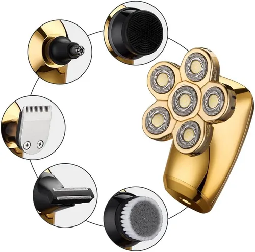 Afeitadoras de cabeza para hombres calvos, pantalla digital 6 en 1, afeitadora eléctrica húmeda y seca, afeitadora de cabeza calva para hombres,