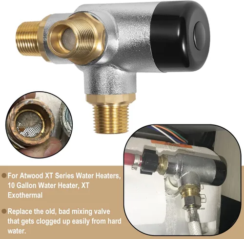 Miniatura 4 de Válvula mezcladora 90029 compatible con calentador de agua Atwood XT, para modelos de 10 galones G16EXT, GE16EXT, GEH16EXT, etc., reemplaza