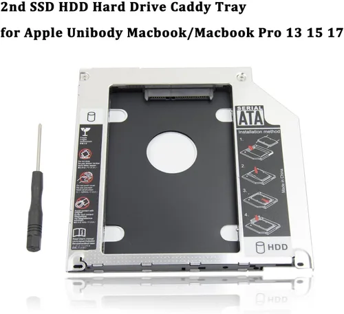 Miniatura 6 de 2.5 ''HDD SSD Hard Drive Caddy Bandeja de repuesto para MacBook Pro 13/15/17 pulgadas A1278 A1286 A1297 2008 2009 2010 2011 2012 Adaptador óptico