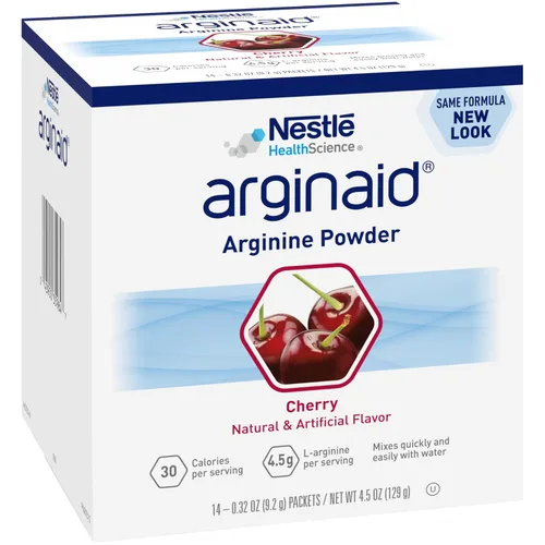 Miniatura 4 de Arginaid Arginina en polvo, fórmula de mezcla de bebidas con 0.14 onzas de L-arginina por porción, vitamina C y vitamina E, sabor a cereza, 0.32