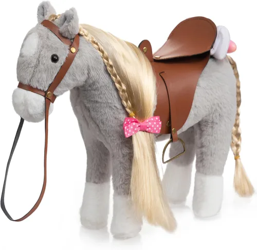Miniatura 11 de HollyHOME Caballo Palomino de Peluche Animal Bonito Poni Juguete de Peluche Juego de Simulación Caballo 11 pulgadas Beige