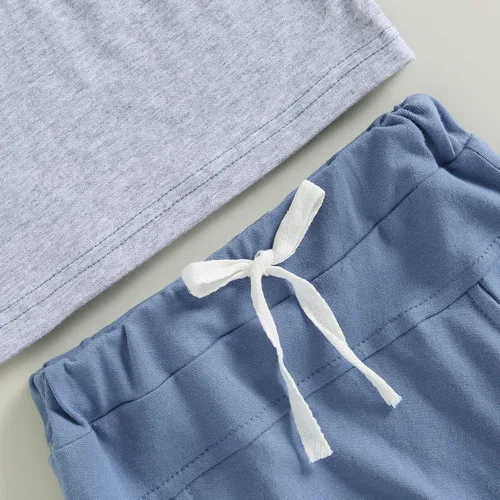 Miniatura 75 de Conjunto de camiseta de manga corta para bebé niño y niña, camiseta de manga corta, pantalones cortos casuales, ropa para recién nacidos, 6, 12, 18