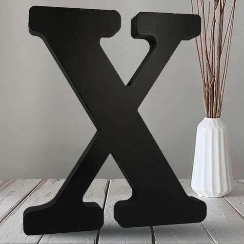 Miniatura 30 de AOCEAN Letras de madera negra de 10 pulgadas, letras de madera sin terminar para Halloween, letras decorativas de pie en rodajas, decoración