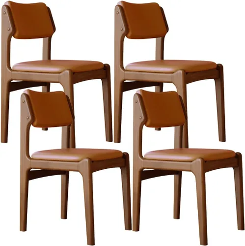 Miniatura 25 de YVYKFZD Wooden Dining Chairs Set, Leather Dining Room Chair with Back, Upholstered Kitchen Chairs, Armless Living Room Chair, for Bedroom Offices