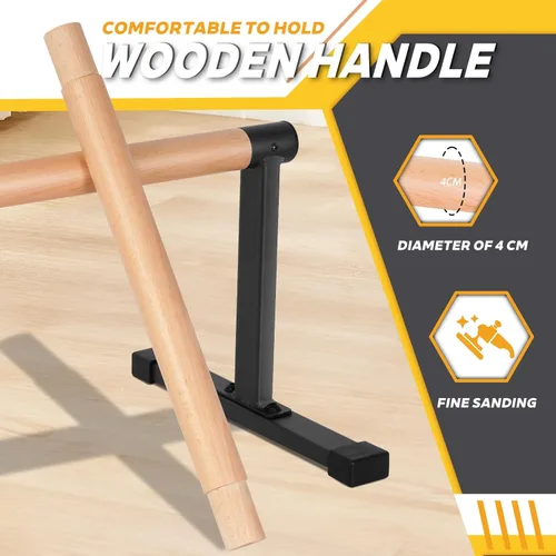 Miniatura 3 de Barras paralelas de madera de 20 pulgadas de largo y 12 pulgadas de altura, barra de inmersión con asas gruesas de haya, soportes de flexión