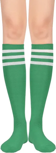 Miniatura 2 de Calcetines deportivos hasta la rodilla para mujer, para deportes al aire libre, medias altas hasta el muslo, calcetines casuales a rayas