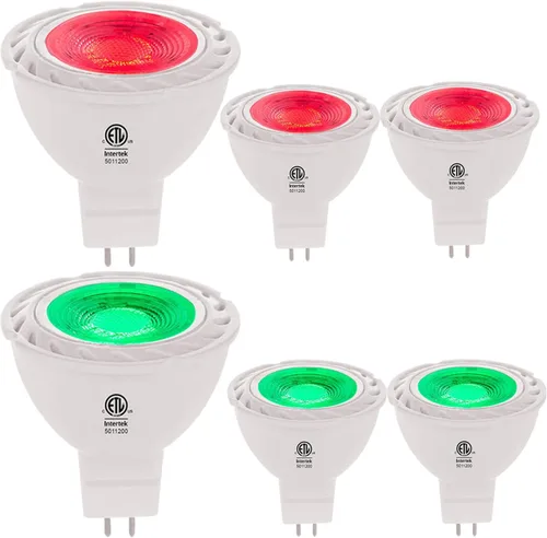 Miniatura 11 de Bombillas LED KAKEMONO MR11 GU4, 3 W, 12 V, color rojo y verde, reemplazan 10 W, 20 W, 35 W halógenos, GU4.0 para decoración navideña, iluminación