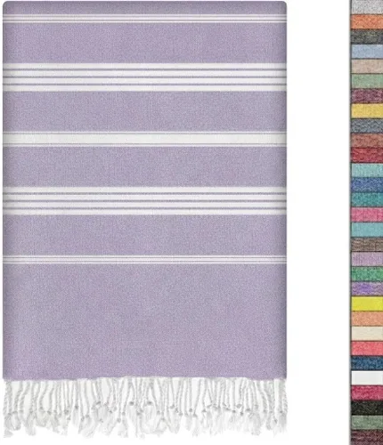 Miniatura 23 de EPHESUS TOWELS Toalla de playa turca de gran tamaño de 38 x 70 pulgadas, diseño sultán, toalla turca para playa, baño, piscina, gimnasio, yoga