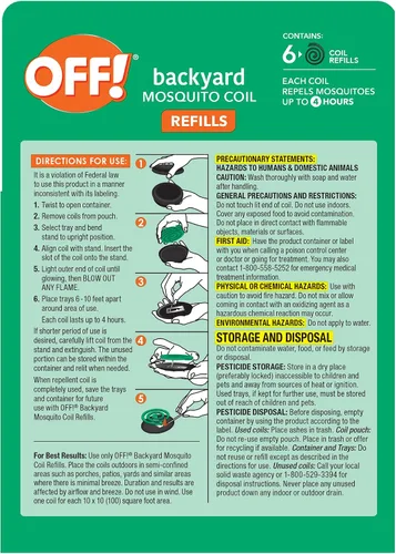 Miniatura 11 de OFF! Repuestos de bobina repelente de mosquitos para patio trasero, perfecto para patios al aire libre, aroma fresco, 6