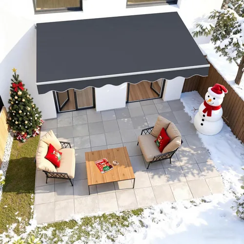 Miniatura 2 de MCombo Toldo retráctil manual de 9.9 x 7.8 pies para puerta y ventana de patio, parasol refugio toldo exterior, 0810 (gris, 9.9'(L) x 7.8'(A))
