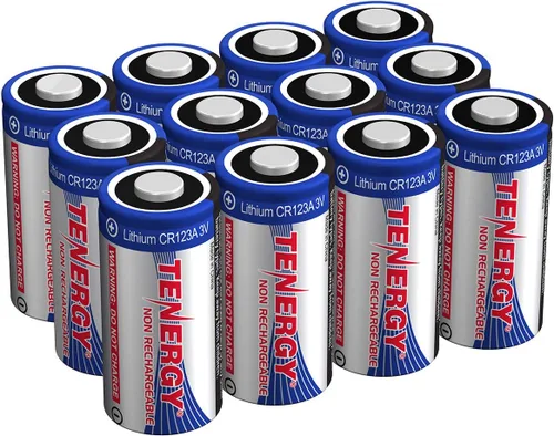 Tenergy Batería de litio CR123A de 3V, baterías de celda CR123A de alto rendimiento de 1500mAh, baterías protegidas con PTC para cámaras, baterías