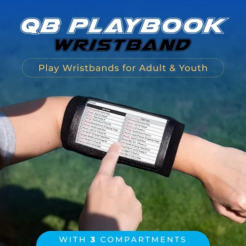 Miniatura 2 de QB Playbook Pulsera - Pulseras de juego de mariscal de campo de fútbol americano para adultos y jóvenes - Entrenador de muñeca para todos