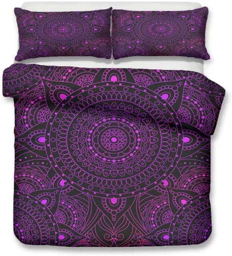 Miniatura 4 de Juego de ropa de cama con estampado 3D de mandala bohemio, textiles para el hogar para adultos, ropa de cama con funda de almohada