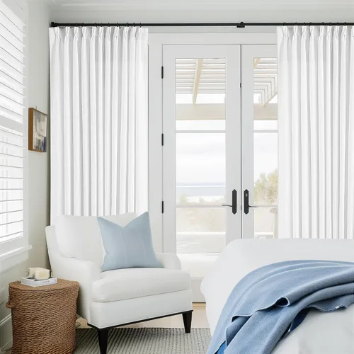 Miniatura 121 de Cortinas de lino natural con pliegues fruncidos de 120 pulgadas de largo para sala de estar, cortinas plisadas con ganchos y lengüeta trasera