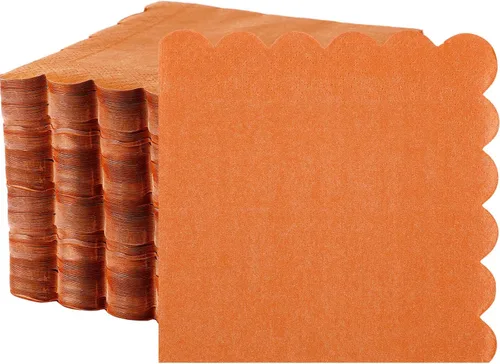 Miniatura 10 de Fuutreo 200 servilletas de cóctel de 2 capas con bordes festoneados plegadas de 5 x 5 pulgadas, desechables para cenas, bodas, fiestas de Verde