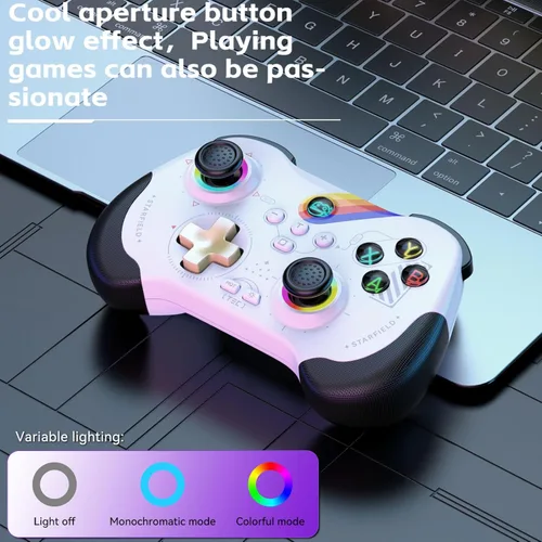 Miniatura 3 de Koiiko Wireless Gaming Controller for ipad/iphone Android/PC/Switch/Streaming on Xbox/PS4/PS3, Bluetooth, Pocket Size, 7-Colors LED, Hall Effect