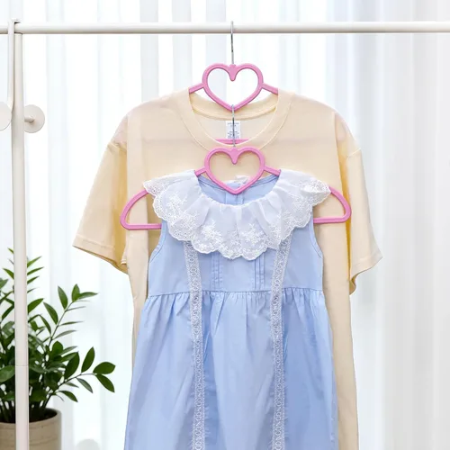 Miniatura 4 de Perchas de plástico de 30 unidades, lindas perchas en forma de corazón ultra delgadas que ahorran espacio con gancho giratorio de 360 grados y 10