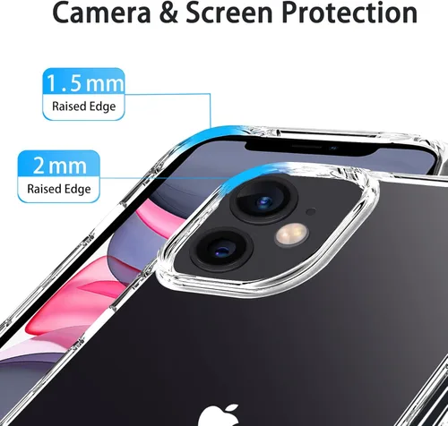 Miniatura 4 de JJGoo Compatible con iPhone 11 Funda transparente, transparente a prueba de golpes, delgada, antiarañazos, carcasa protectora de policarbonato duro