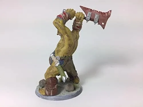 Miniatura 5 de Ogre Warrior RPG - Calabozos y dragones - DND - Pathfinder - Diorama - Figurita miniatura (gris/sin pintar) (Axe)